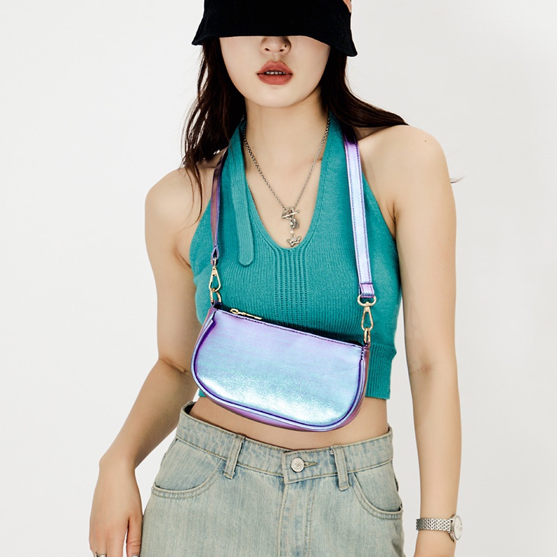 Túi Xách Đeo Vai Hình Vuông Màu Laser Gradient Thời Trang Hàn Quốc 2022