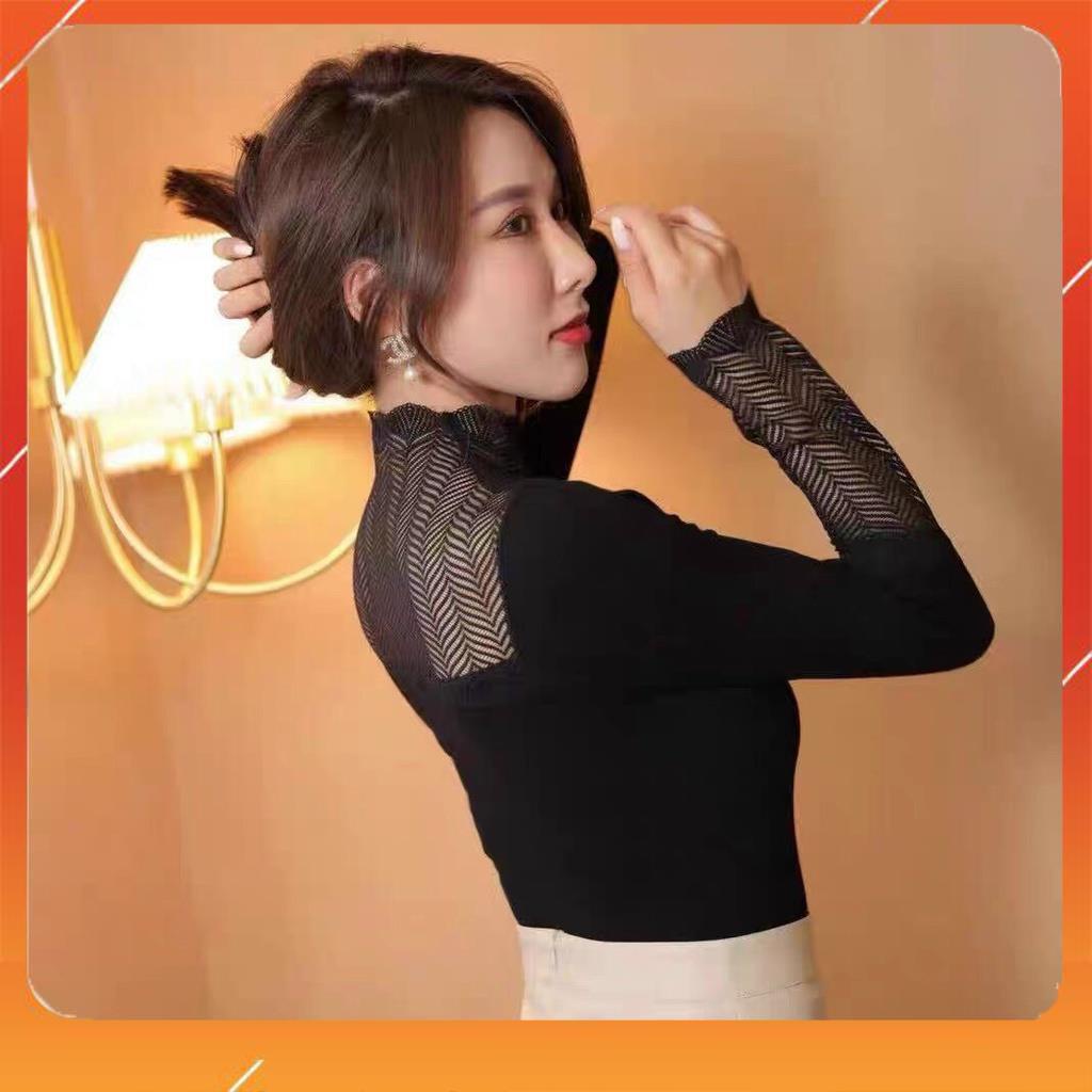 Áo giữ nhiệt cotton mix ren cao cấp giữ nhiệt siêu ấm kết hợp được nhiều kiểu trang phục
