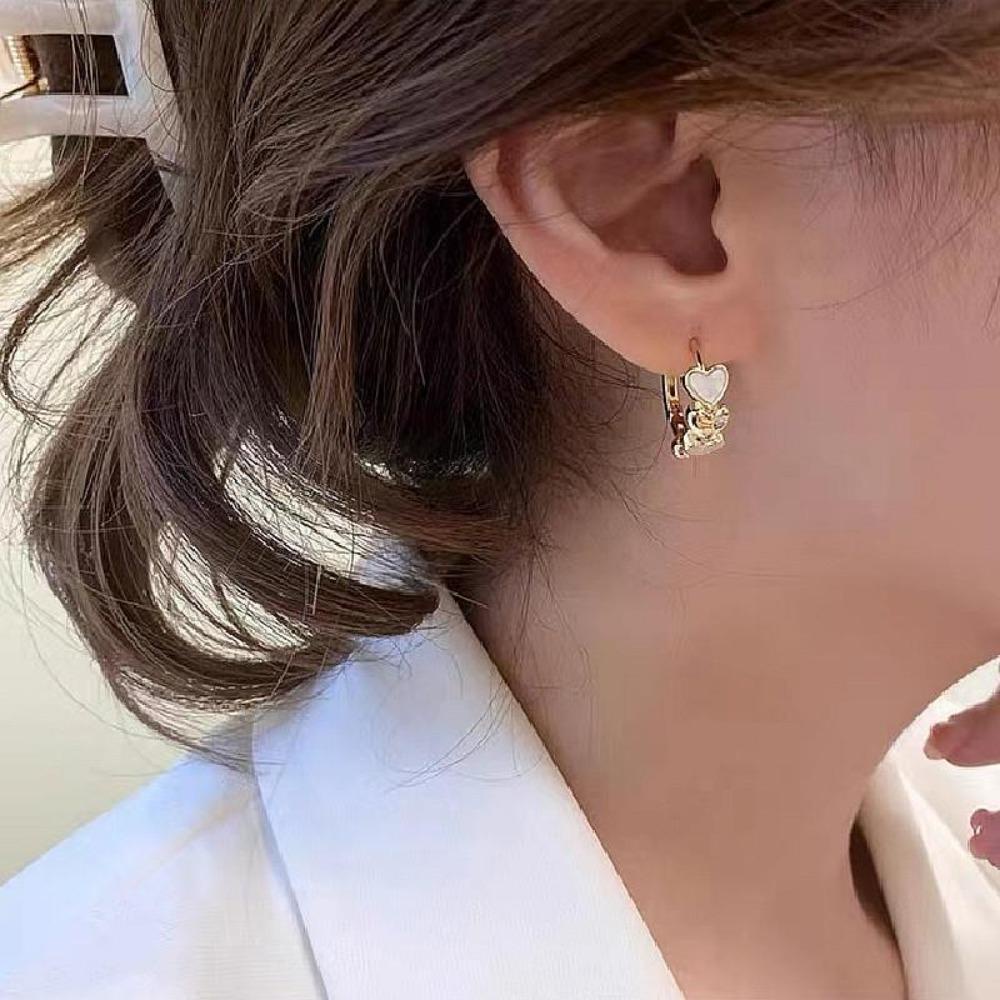 EXPEN Khuyên Tai Hình Trái Tim Phong Cách Retro Thời Trang Cho Nữ