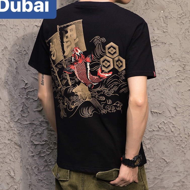 ÁO THUN NAM NỮ PHOM FROM RỘNG TAY LỠ CÁ CHÉP ĐỎ PHONG CÁCH CAO CẤP NEW - DUBAI FASHION