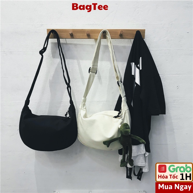 Túi đeo vai đeo chéo nam nữ basic vải unisex canvas, Túi tote ulzzang cho học sinh dùng đi học đi chơi cao cấp Hàn Quốc