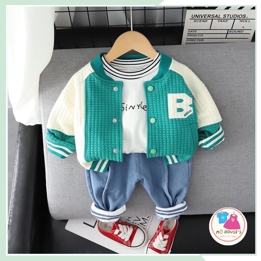 Áo khoác bóng chày, áo khoác thể thao phong cách hàn quốc cho bé từ 20kg đến 35kg AK02