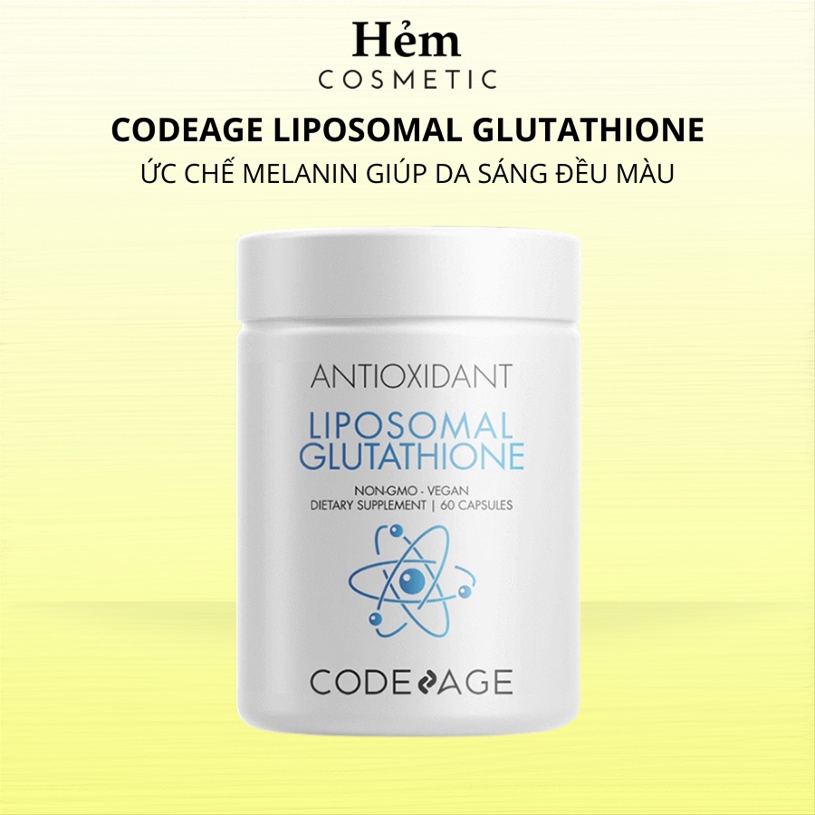 Viên uống hỗ trợ trắng da CodeAge Liposomal Glutathione 60 viên - Hẻm Cosmetic