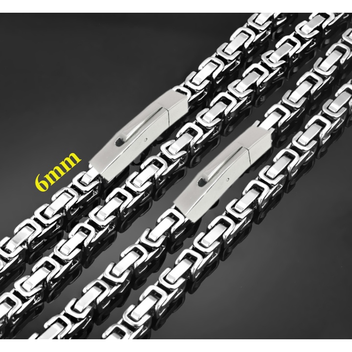 Dây chuyền nam cao cấp inox kiểu ziczac 6ly khóa vuông xịn sò đem lại đẳng cấp, phong độ cho người đeo
