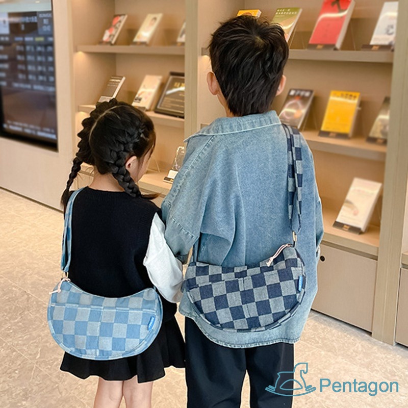 Túi Xách Đeo Vai Màu Trơn Sọc Ca Rô Cỡ Lớn Thời Trang Hàn Quốc Đáng Yêu Dành Cho Trẻ