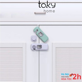 Khóa Chốt - TakyHome, Cánh Tủ Kiểu Dáng Hiện Đại, Chốt Tủ Đa Năng, An Toàn Cho Bé, Sử Dụng Miếng Dán 3M Chắc Chắn. 3107
