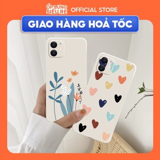 Ốp lưng cạnh vuông OPPO A5 2020/A33/A15/A53/A94/A54/A16/....viền bảo vệ camera hình Hoa trái tim
