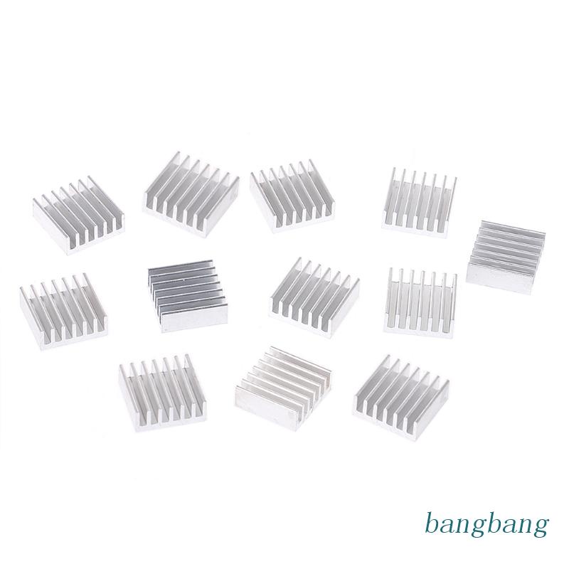 Set 12 Bộ Tản Nhiệt Làm Mát Bằng Nhôm Màu Bạc Kích Thước 14x14x6mm