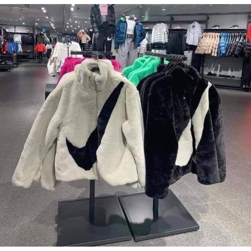 🔥Hot🔥Áo khoác lông nike, lông chồn cực mịn nam nữ - áo nike hàng chính hãng cao cấp