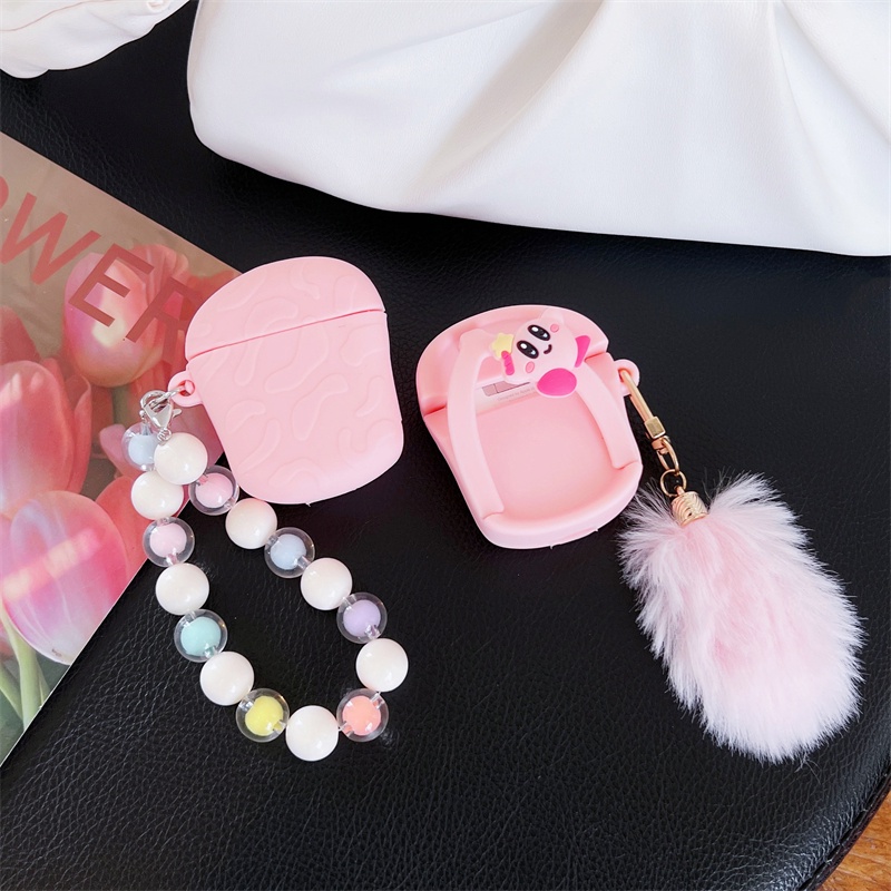 Vỏ Bảo Vệ Hộp Sạc Tai Nghe AirPods 1 2 3 Pro Bằng Silicon Hình Dép Màu Hồng Dễ Thương
