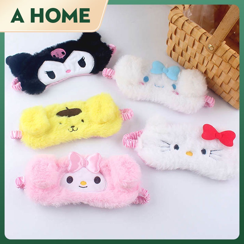 Mặt Nạ Che Mắt Ngủ Hình Mèo Hello Kitty My Melody Kuromi Cinnamoroll Dễ Thương Cho Bé Gái