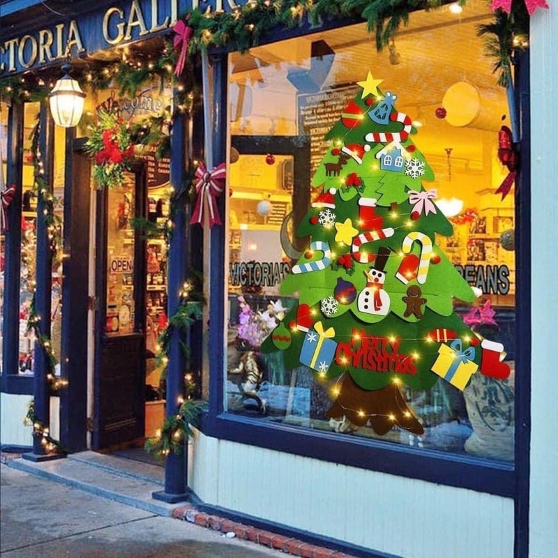 Cây thông noel vải dạ, vải nỉ 32 chi tiết, đồ trang trí giáng sinh