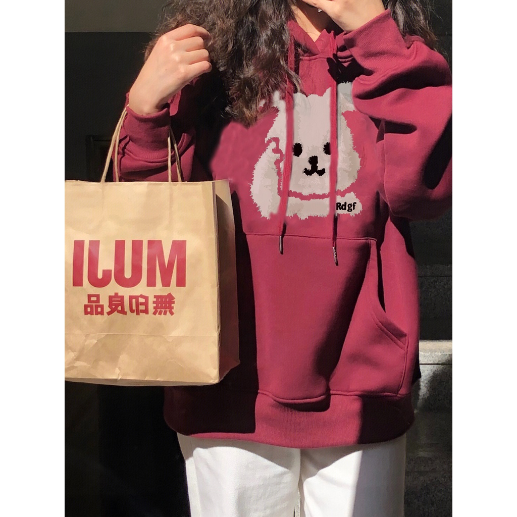 Áo hoodie SELVZE cotton dáng rộng in họa tiết cổ điển hợp thời trang cho nữ