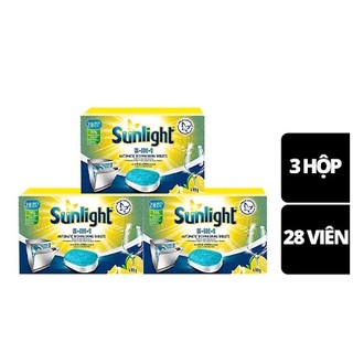 Combo 3 hộp viên rửa chén bát sunlight 5 in 1 cho máy rửa chén bát