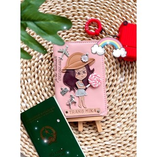 (Chat chốt tên-chọn màu)vỏ hộ chiếu CHIBI-bọc hộ chiếu hình người-bao hộ chiếu hình dễ thương-bé trai