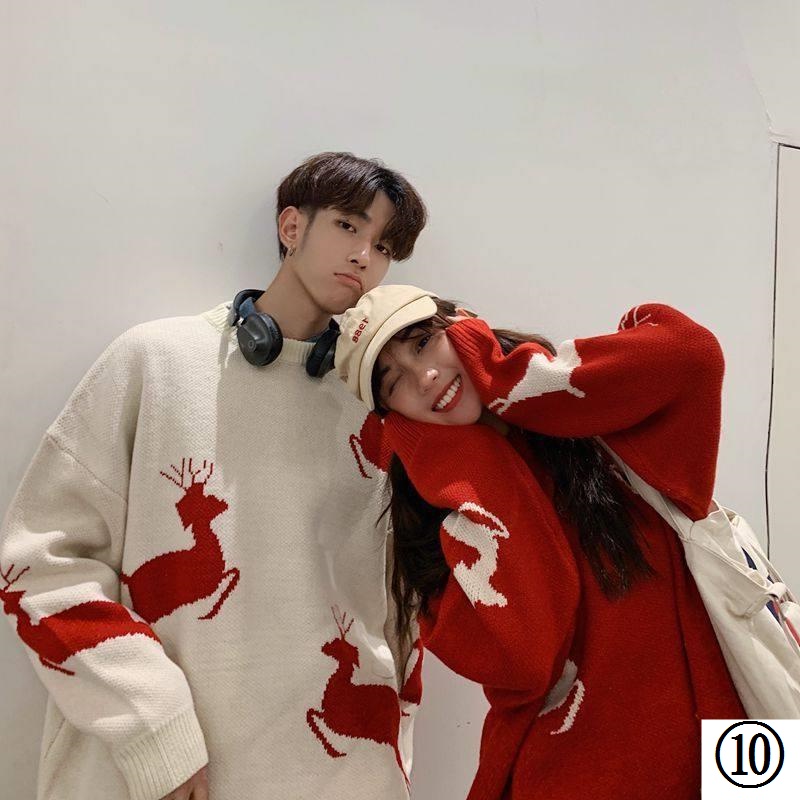 Roora Áo Sweater Dệt Kim Màu Đỏ Thiết Kế Niche Thời Trang Thu Đông Giáng Sinh Bán Chạy Cho Cặp Đôi Nam