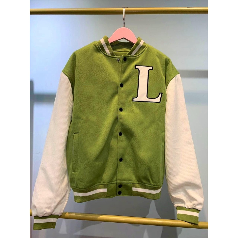 Bomber unisex Lucie nỉ dạ 2 màu nâu rêu và Bơ