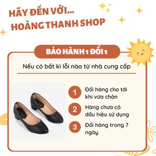 Giày Cao Gót Đế Vuông 3cm Mũi Nhọn Basic Màu Đen Hoàng Thanh G2