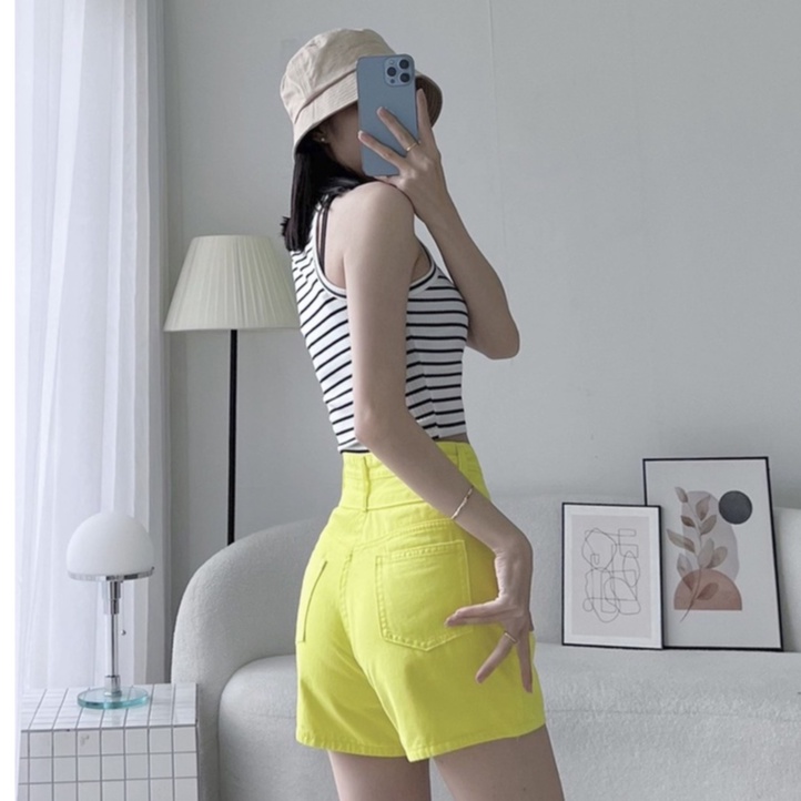 Quần đùi kaki nữ lưng cao hai nút siêu dễ thương SK1105