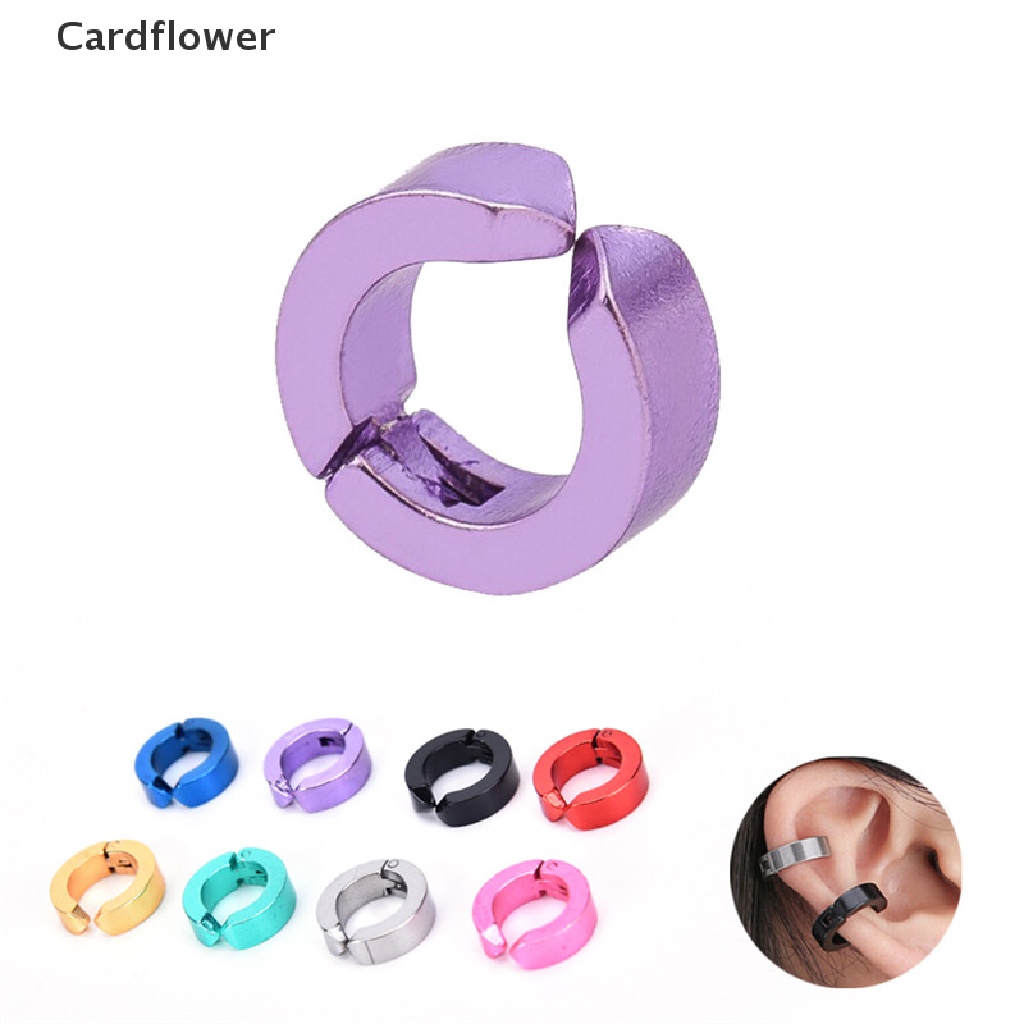 &lt; Cardflower &gt; Khuyên Tai Dạng Kẹp Bằng Thép Titan Không Cần Xỏ Lỗ Dành Cho Nam Nữ Đang Giảm Giá