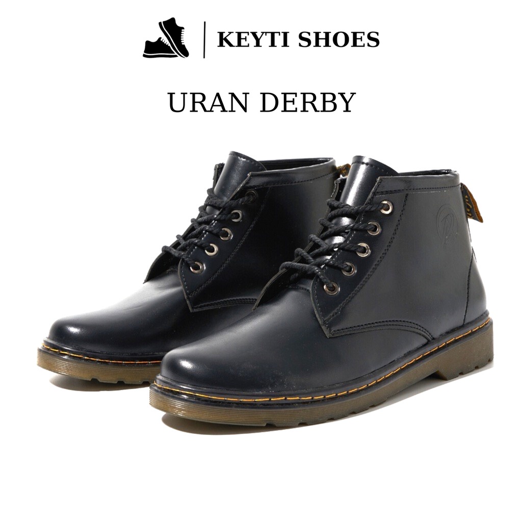 Giày derby nam, giày boots nam cổ lửng, đế khâu chắc chắn, tăng chiều cao 3cm | BigBuy360 - bigbuy360.vn