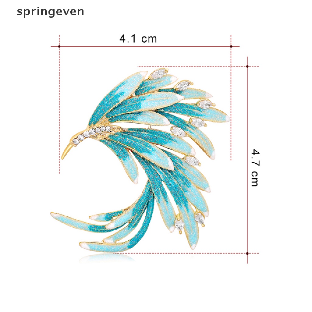 Trâm Cài Áo Hình Chim Phượng Hoàng Đính Pha Lê Tráng Men Thời Trang Cho Nữ