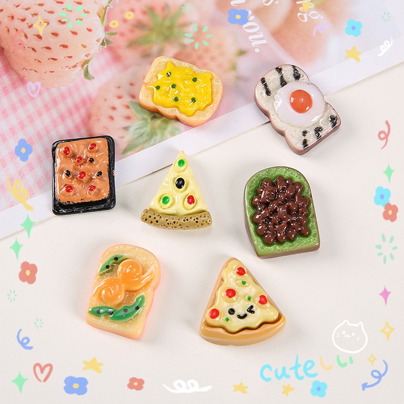 Set 10 Túi Đựng Đồ Ăn Mini Bằng Nhựa Resin Diy Cho Điện Thoại Di Động