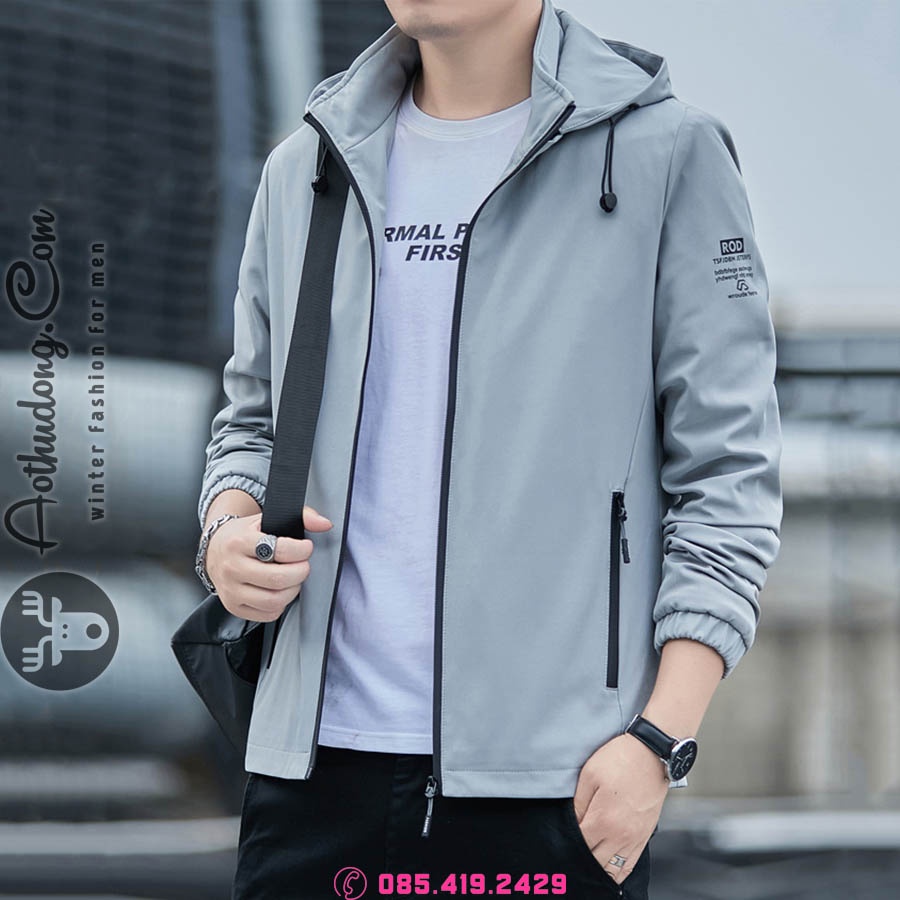 Áo khoác gió nam thể thao 2 lớp, có mũ tháo rời cao cấp chính hãng Zeanus