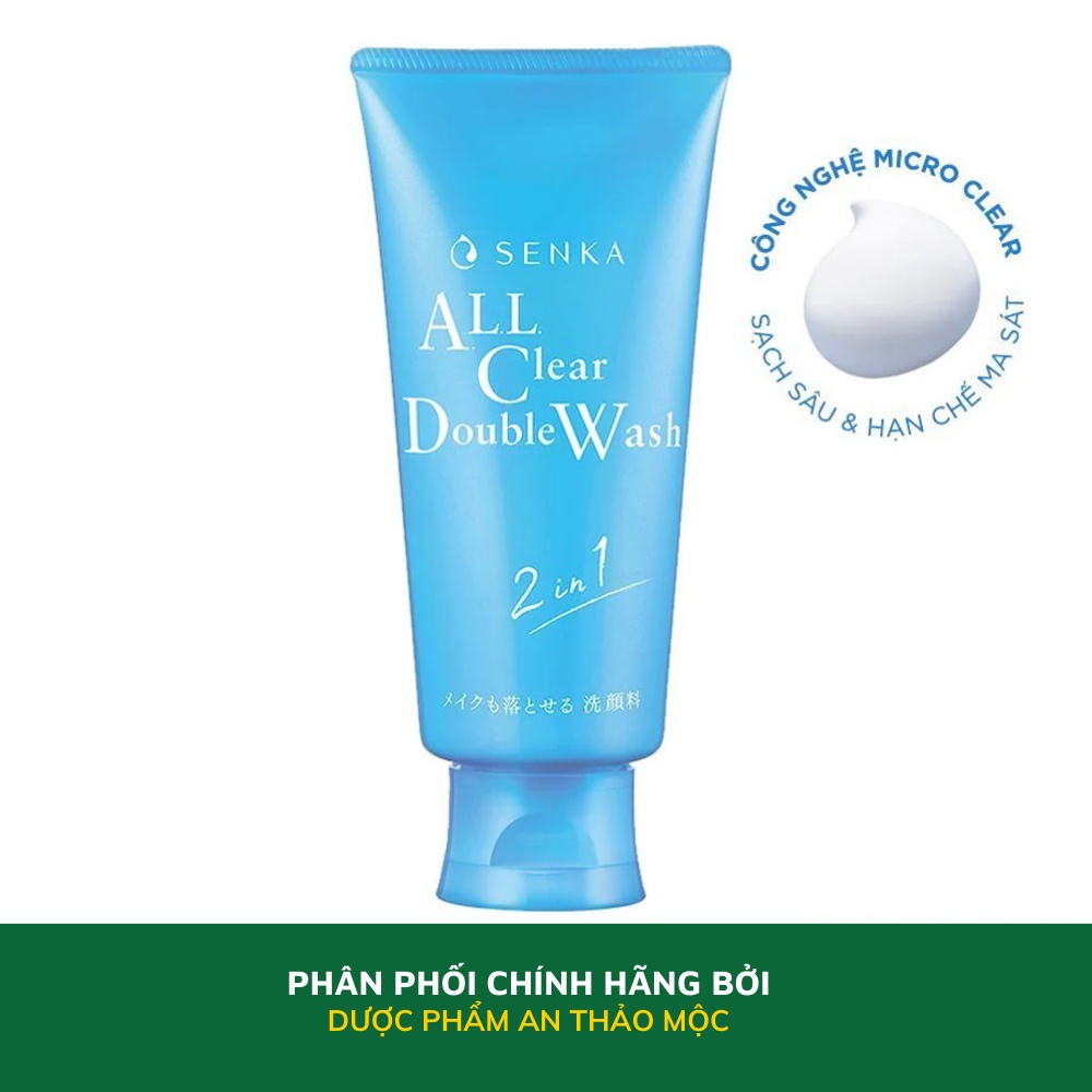 Sữa rửa mặt tẩy trang Senka All Clear Double Wash giúp làm sạch sâu dịu nhẹ không khô da 120g 71805