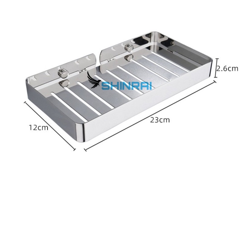 ( Dán Tường - Size Lớn ) Khay Đựng Bánh Xà Phòng , Kệ Đựng Xà Bông Tắm INOX SUS304 Loại Dày 1.8mm Chính Hãng SHINRAI