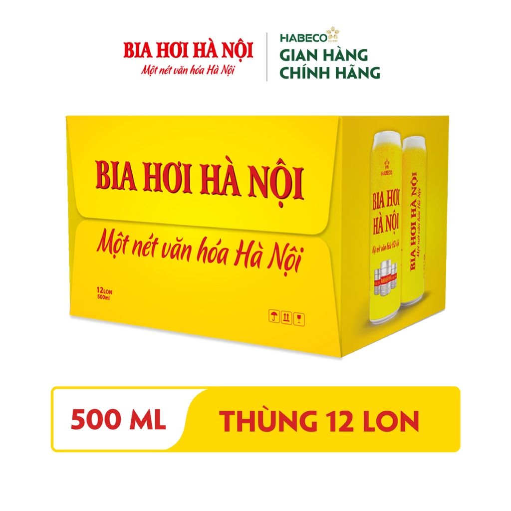 COMBO 2 Thùng 12 lon Bia Hơi Hà Nội – HABECO (500ml/lon)