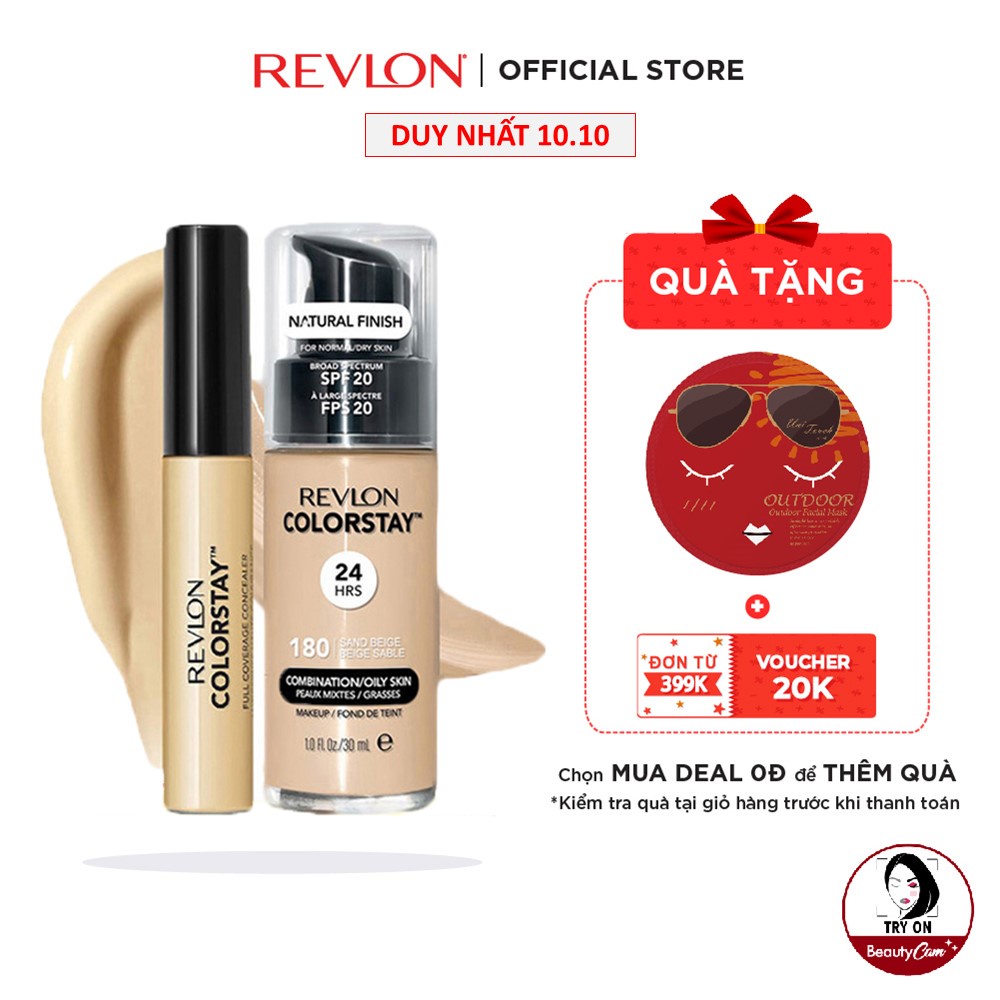 Kem nền kiềm dầu lâu trôi Revlon Colorstay 24h SPF 15 30ml và Kem che khuyết điểm lâu phai Colorstay 6.2ml