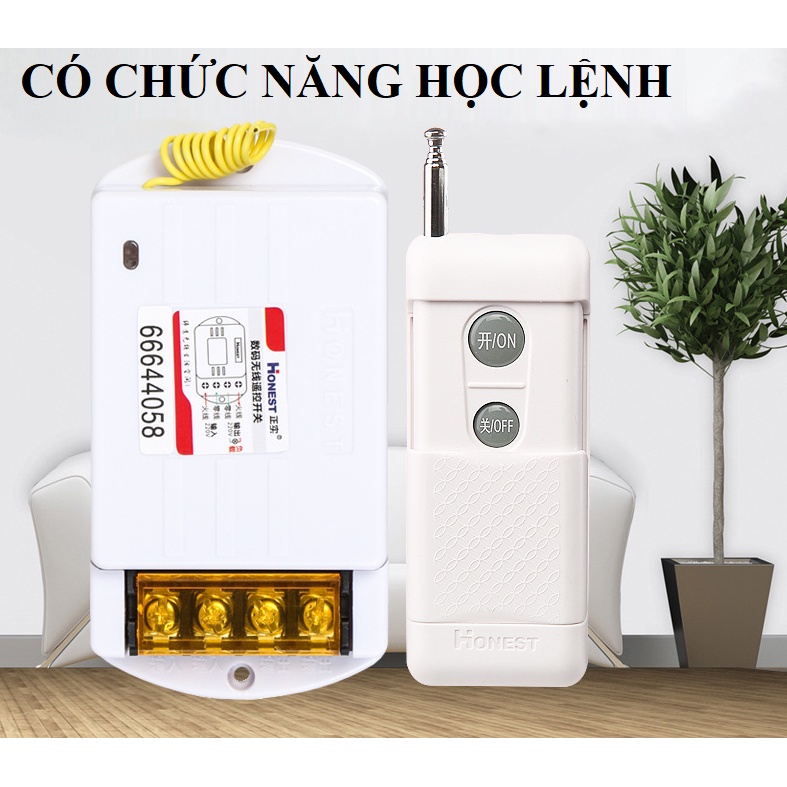 Công tắc điều khiển từ xa Honest HT-6220ZRD 1000m công suất lớn 30A CÓ CHỨC NĂNG HỌC LỆNH HÀNG CHÍNH HÃNG