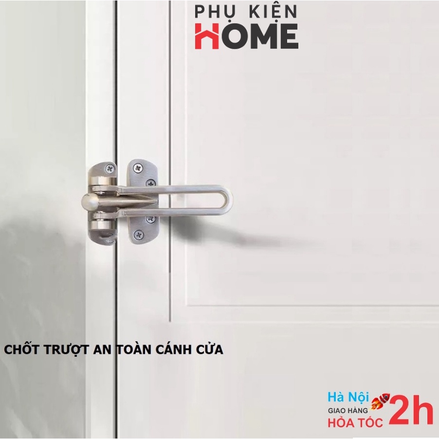 Chốt An Toàn Cửa Nhà, Cửa Phòng, Chốt Cửa Inox Dạng Trượt, Phù Hợp Với Cửa Gỗ, Cửa Nhôm. Phụ kiện home 3150
