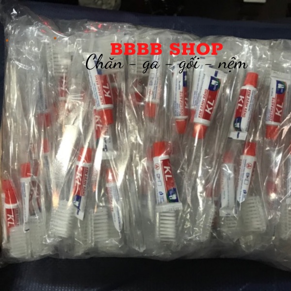 100 Bàn chải 3 màu kem đỏ cho nhà nghỉ, khách sạn giá rẻ