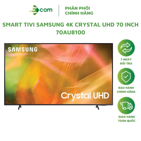 [Mã BMLTM300 giảm đến 300K] Smart Tivi Samsung 4K CRYSTAL UHD 70 INCH 70AU8100 - Hàng Chính Hãng, Bảo Hành 24 Tháng