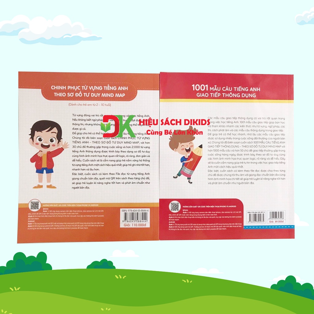 Bộ sách học Tiếng Anh theo sơ đồ tư duy Mind Map Từ vựng và Mẫu câu giao tiếp cho bé