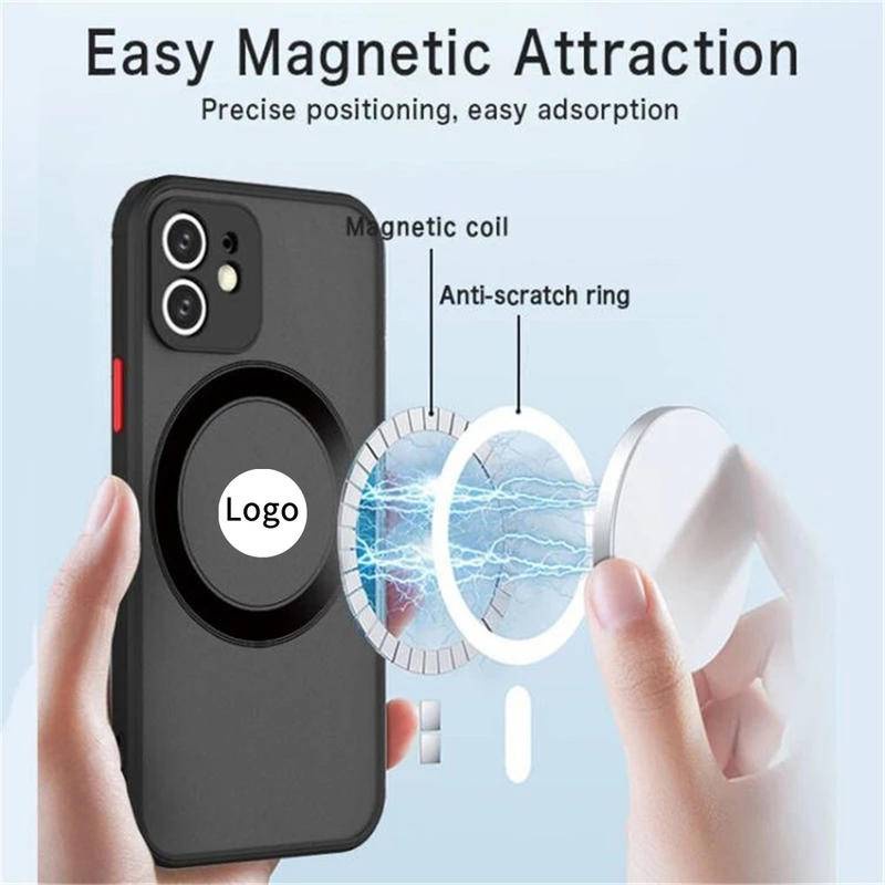 Ốp Điện Thoại Armor Silicone Nhám Từ Tính Chống Sốc Sang Trọng Cho iPhone 14 13 12 11 Pro MAX Plus X XS MAX XR