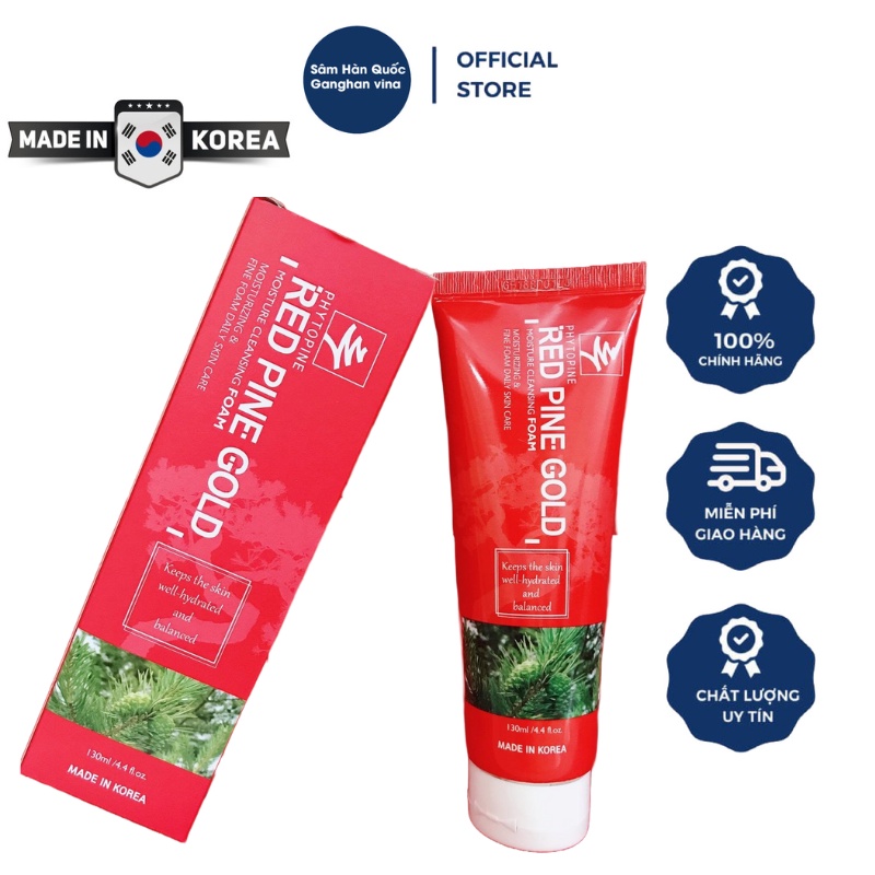 Sữa Rửa Mặt Tinh Dầu Thông Đỏ - Red Pine Gold Hàn Quốc 130ml - Giúp Ngăn Ngừa Lão Hóa, Se Khít Lỗ Chân Lông, Ngừa Mụn