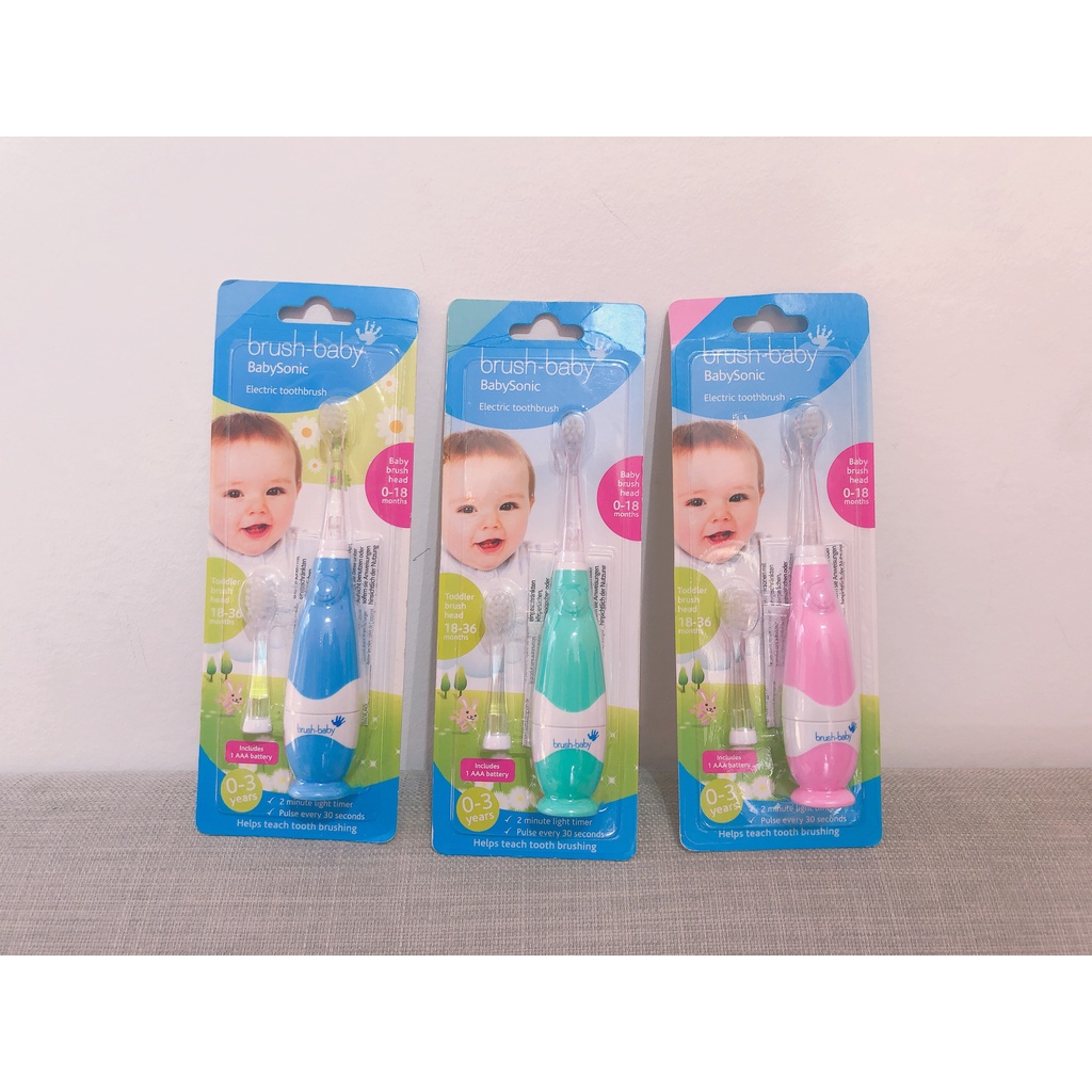Bàn Chải Điện Brush-Baby Và Kem Đánh Răng Brush-Baby Nuốt Được Dành Cho Bé Dùng Mỗi Ngày, Đi Du Lịch