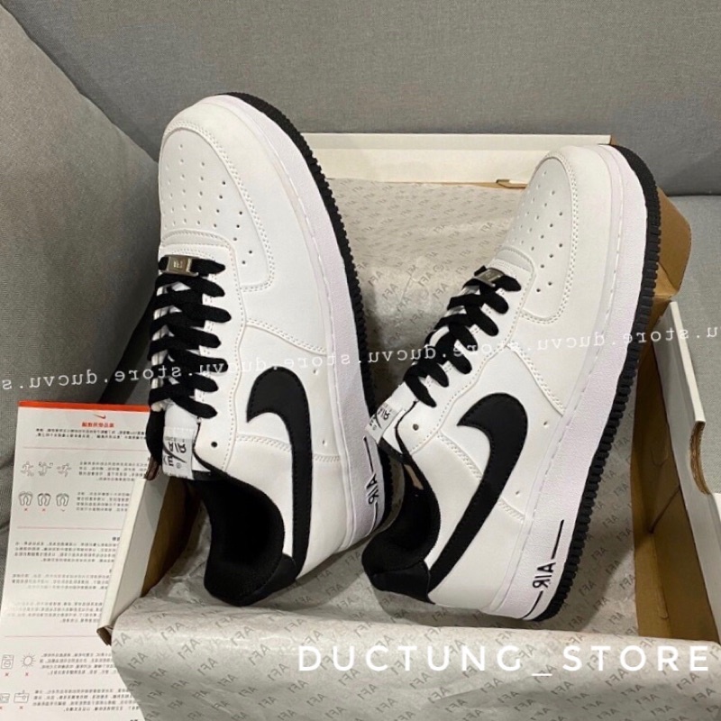GIÀY AF1 WHITE BLACK VẠCH ĐẾ ĐEN DA THẬT LAI AU [ FULL BOX + FREE SHIP ]