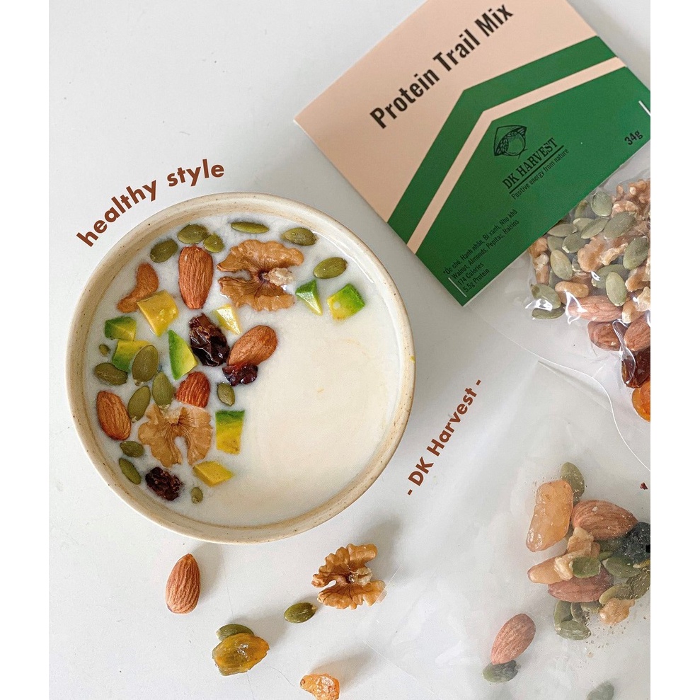 Healthy Protein Trail Mix - Gói Hạt Tiện Dụng DK HARVEST - Combo 10 gói (5 loại mix hạt)