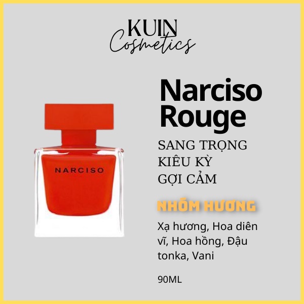 Nước hoa nữ hương phấn Narciso Rouge EDP 90ml- Hương Narciso sang trọng ngọt ngào quyến rũ lưu hương lâu