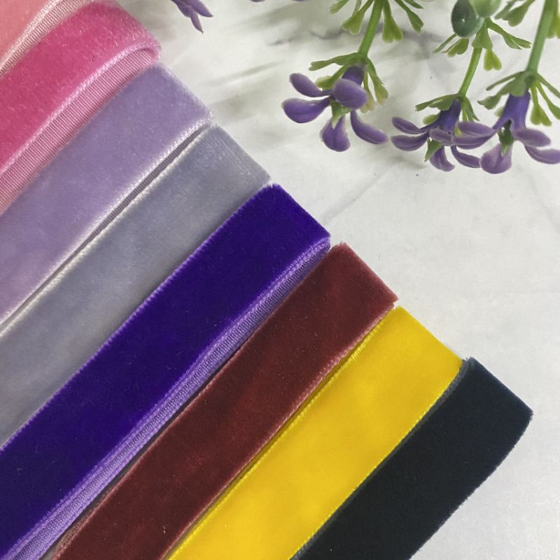 Ruy băng nhung trang trí , size 1.3 cm.