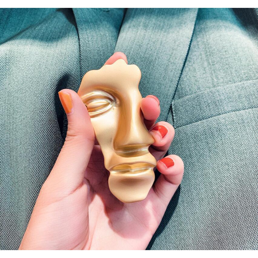 Ghim Cài Áo Hình Chân Dung Châu Á Thời Trang