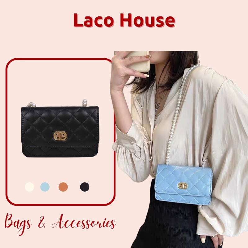 (hot trend) Túi xách nữ mini da PU trần trám phối dây đeo độc đáo T27