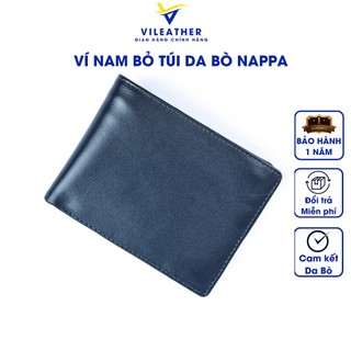 Bóp da bò nappa cao cấp ví leather ví thời trang nam dài v06