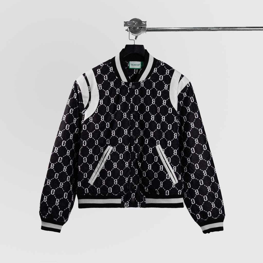 Áo khoác crop bomber varsity jacket The Bad God Monogram