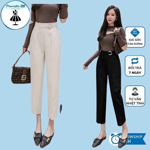 Quần baggy cạp cao VNXK đai chữ nhật mã B.S.K hothit ( ảnh thật)