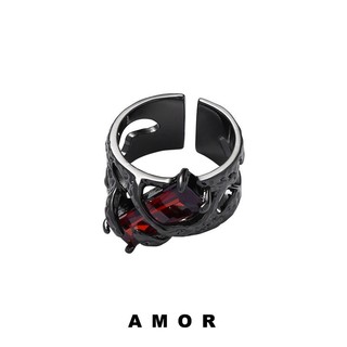 Nhẫn Đính Hôn Đính Đá Ruby Sang Trọng Thời Trang